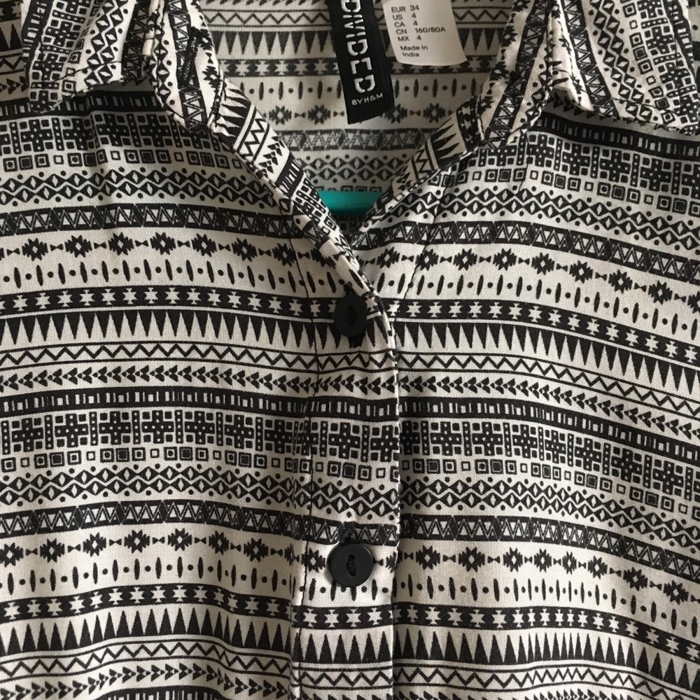 Black and White Pattern Button Down